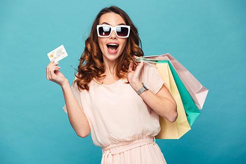 Woman with Gift Card