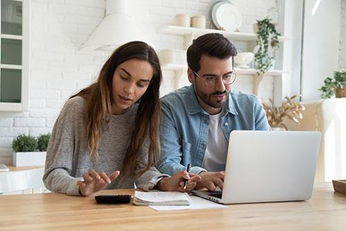 Couple doing finances