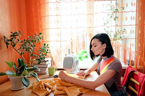 Woman sewing